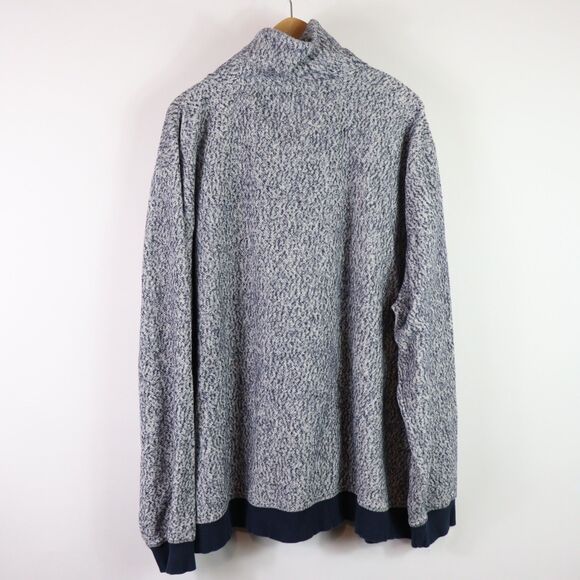 L.L. Bean Blue White Shawl Collar Flat Sherpa Pullover XXXL Tall - Picture 3 of 6